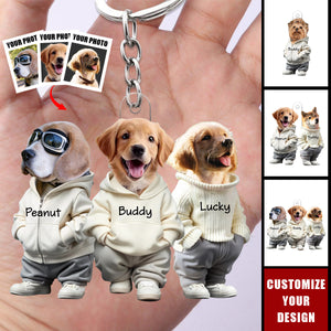 Custom Face Cute Dog - Personalized Acrylic Keychain