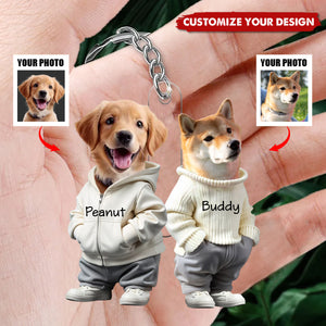 Custom Face Cute Dog - Personalized Acrylic Keychain