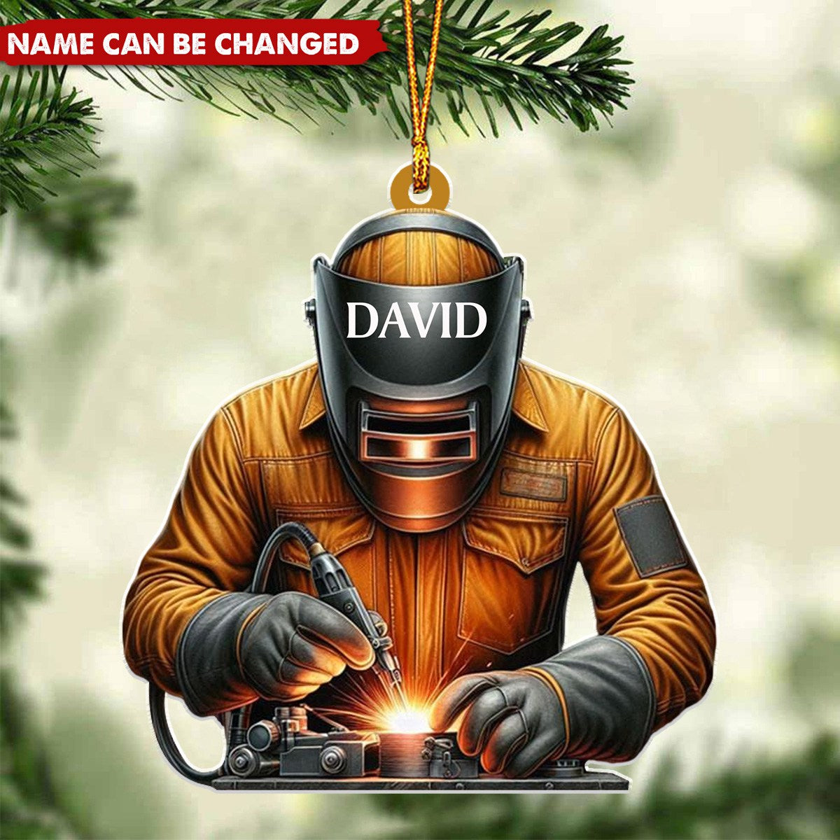 Personalized Welder Name Christmas Ornament, Welding Ornament Gift