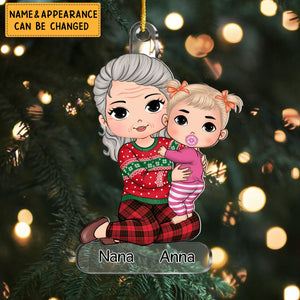 Christmas Grandma & Grandkid  Personalized Acrylic Ornament