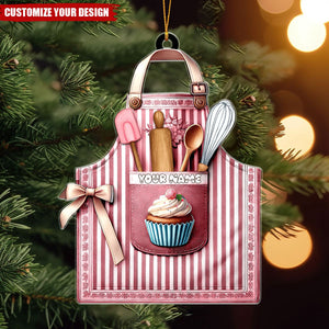 Custom Name Baker Ornament, Christmas Gift for Baker Lover