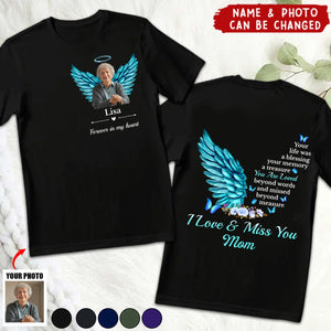 Custom Photo Your Life Was A Blessing, Your Memory A Treasure - Memorial Personalized Custom Back And Front Printed Unisex T-Shirt