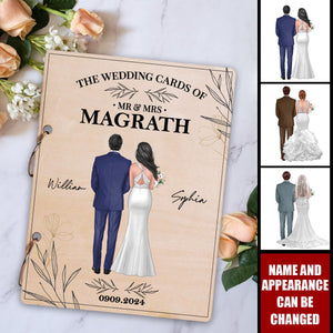 Floral Wedding Couple Personalized Card Keeper, Wedding Shower Card Holder