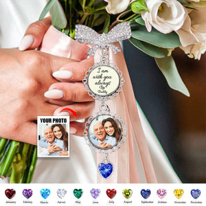 Custom Memorial Wedding Bouquet Bridal Photo Charm Personalized Brooch Pin - Wedding Gift For Groom, Bride