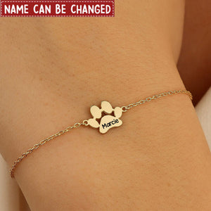 Personalized Friendly Paw Name Bracelet