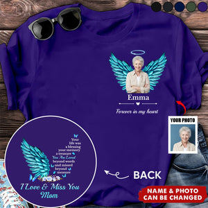 Custom Photo Your Life Was A Blessing, Your Memory A Treasure - Memorial Personalized Custom Back And Front Printed Unisex T-Shirt