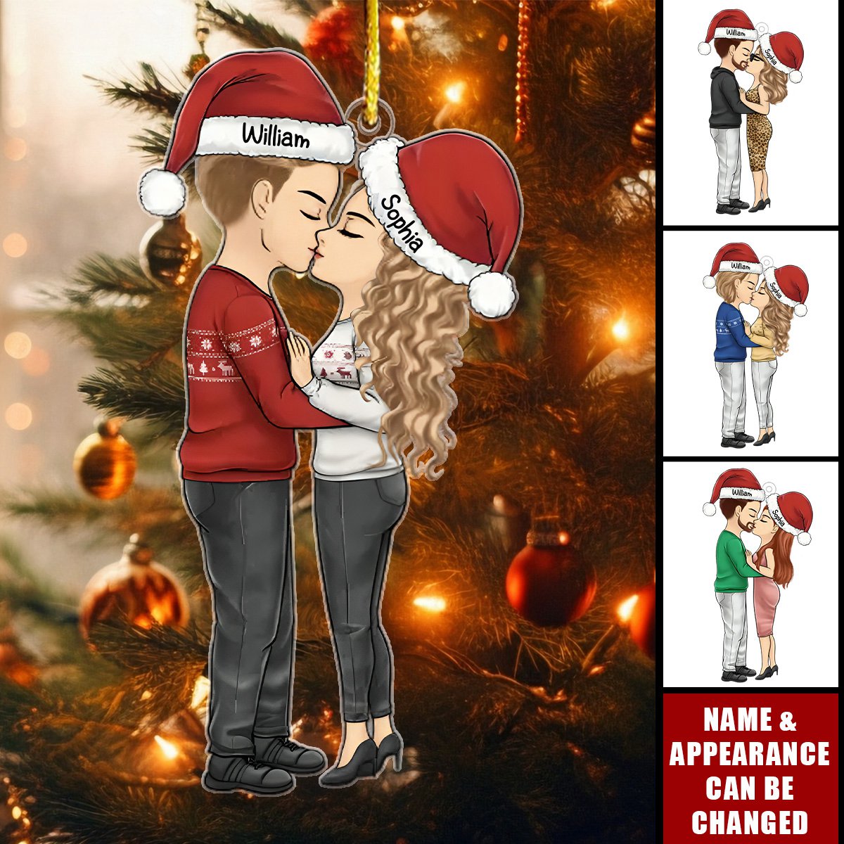 Kisses Are The Best Christmas Gift - Couple Personalized Custom Ornament - Acrylic Custom Shaped - Christmas Gift For Husband Wife, Anniversary