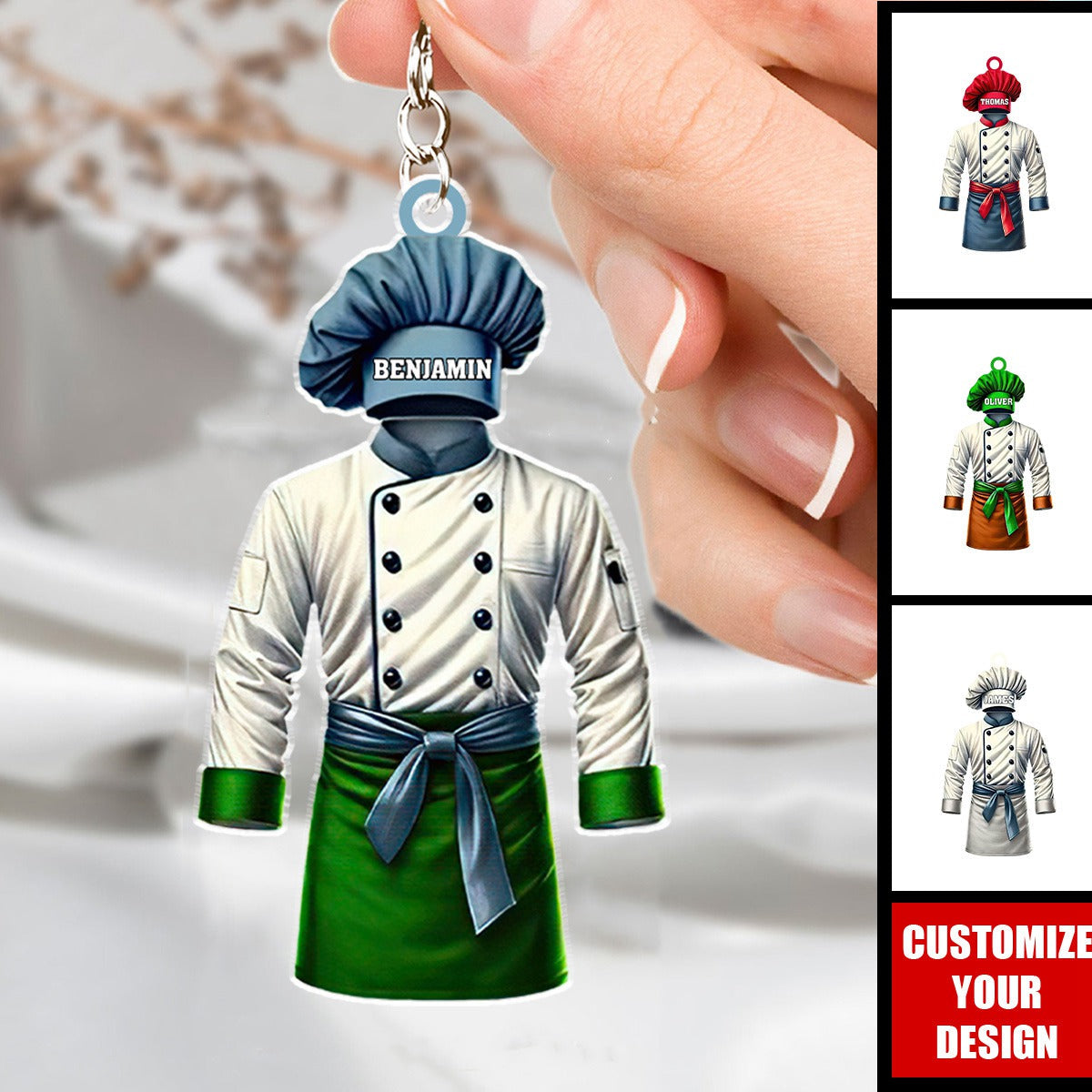 Chef Coat - Personalized Acrylic Keychain, Gift For Chefs And Culinary Enthusiasts