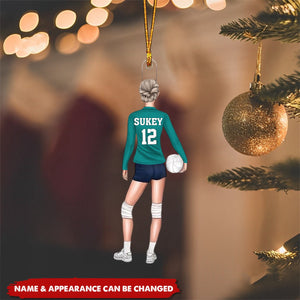 Volleyball Girl Ornament Personalized, Christmas Gift for Sport Lover